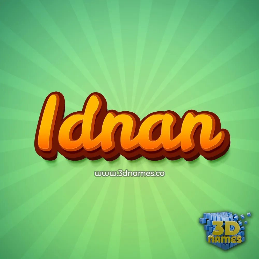 idnan in Green Rays style - 3D name wallpaper
