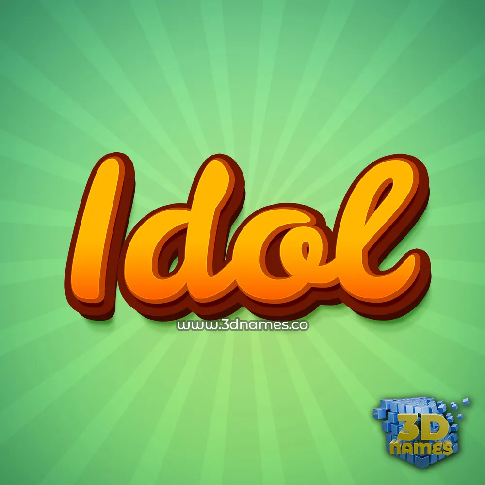 idol in Green Rays style - 3D name wallpaper