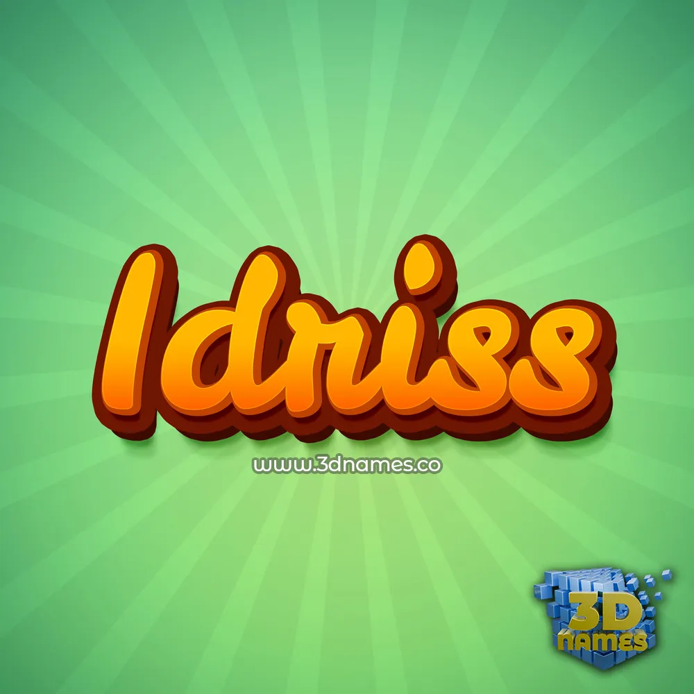 idriss in Green Rays style - 3D name wallpaper