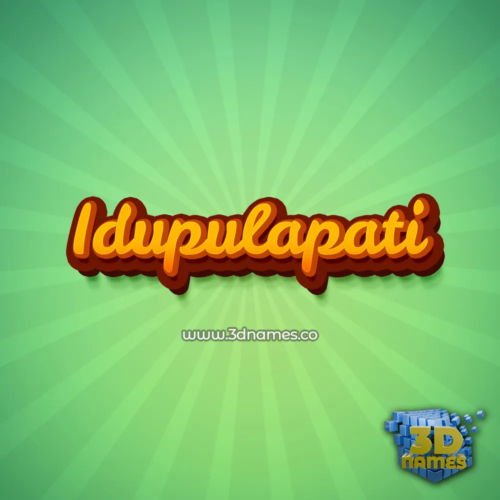 idupulapati in Green Rays style - 3D name wallpaper