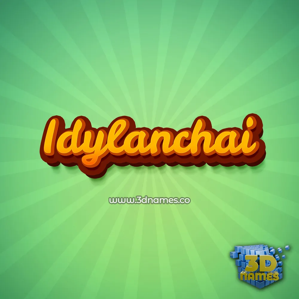idylanchai in Green Rays style - 3D name wallpaper