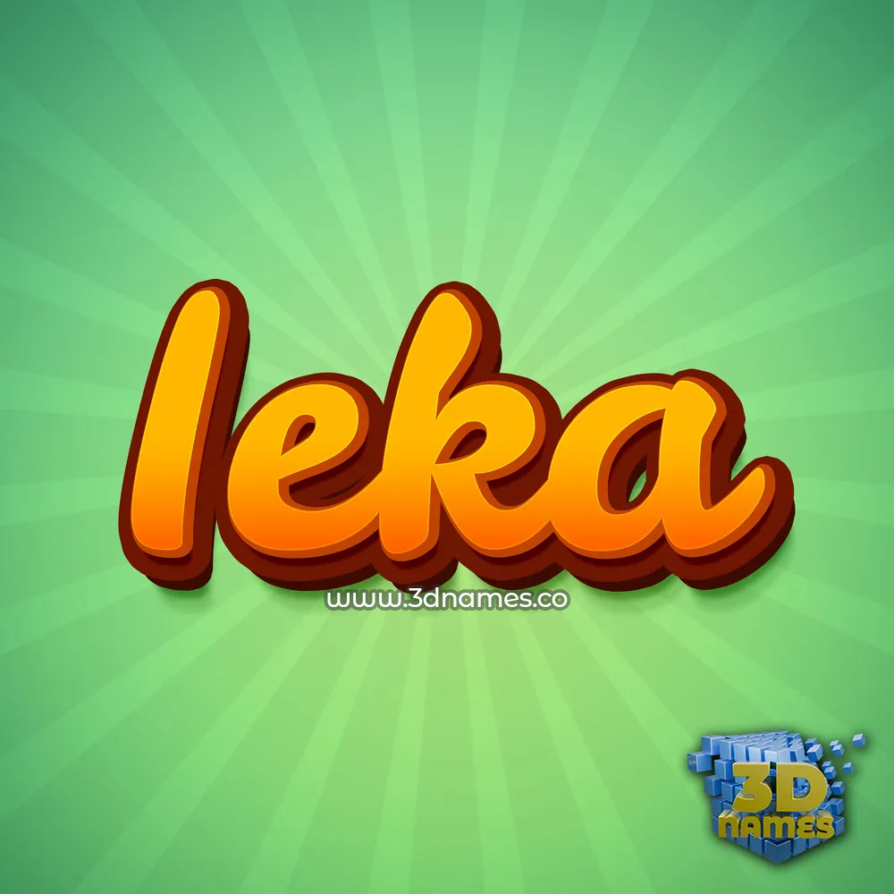 ieka in Green Rays style - 3D name wallpaper