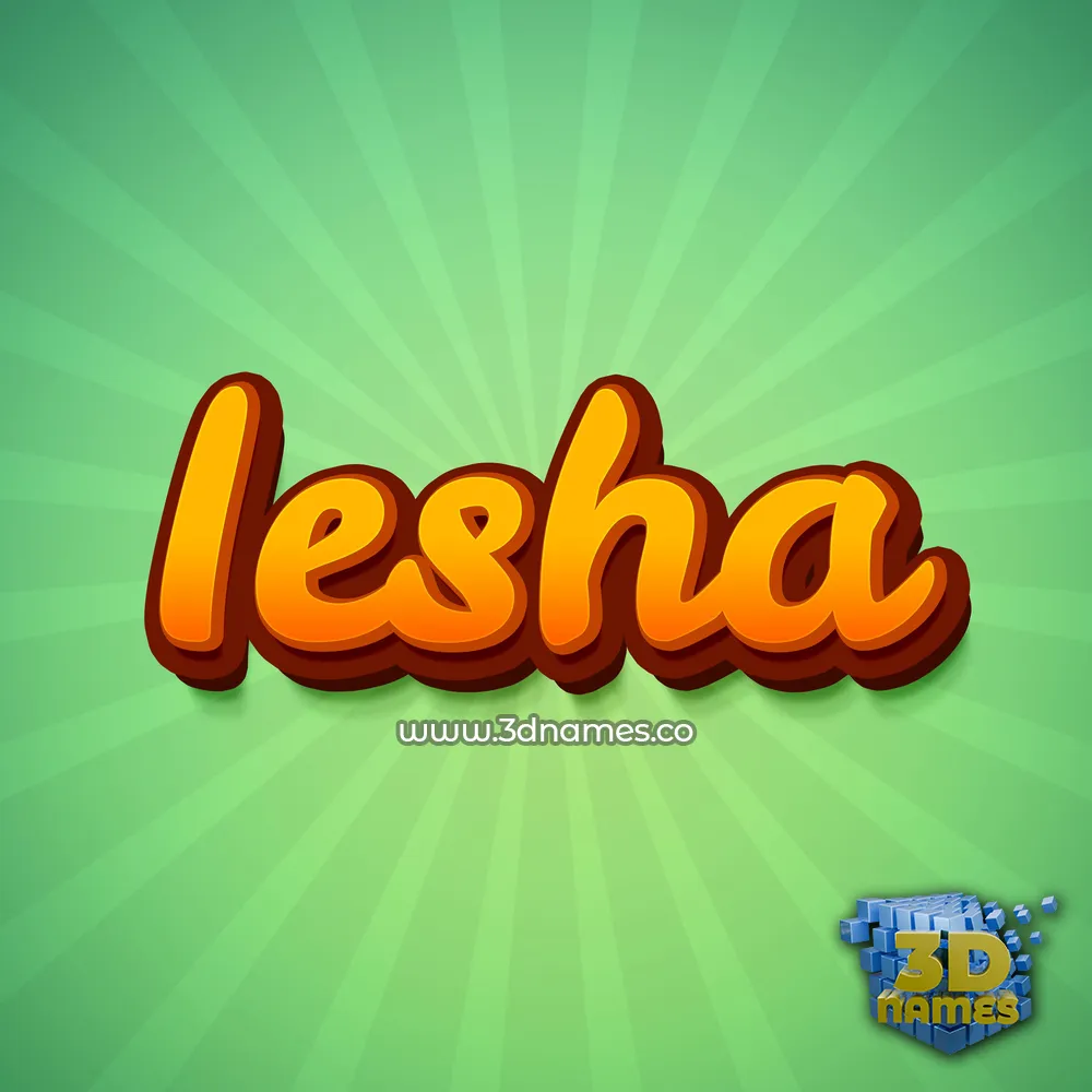 iesha in Green Rays style - 3D name wallpaper