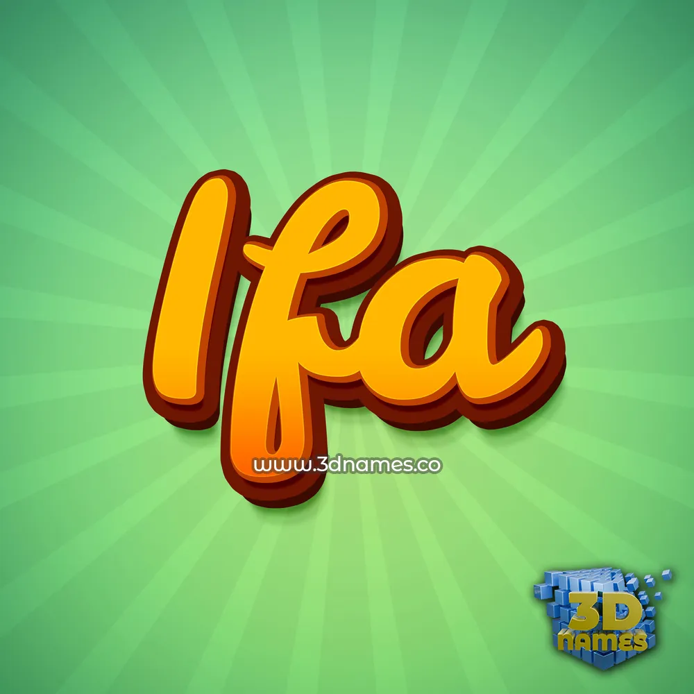 ifa in Green Rays style - 3D name wallpaper