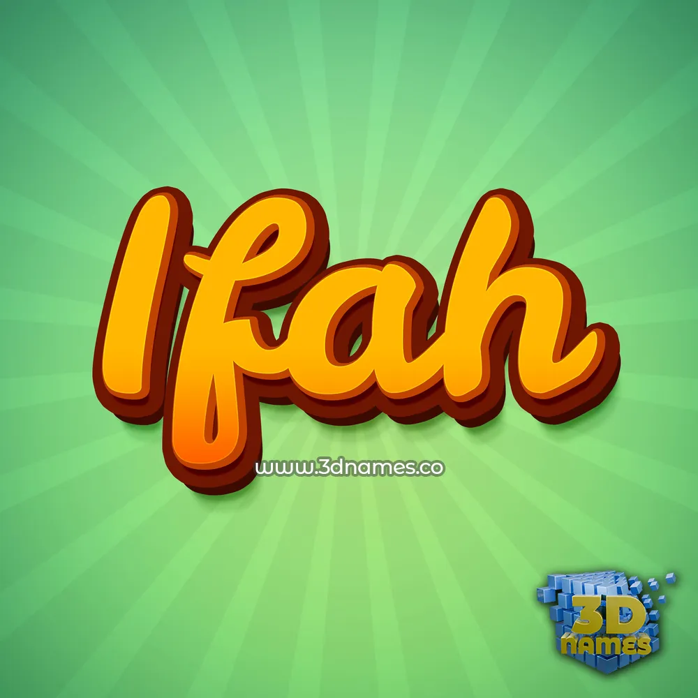 ifah in Green Rays style - 3D name wallpaper