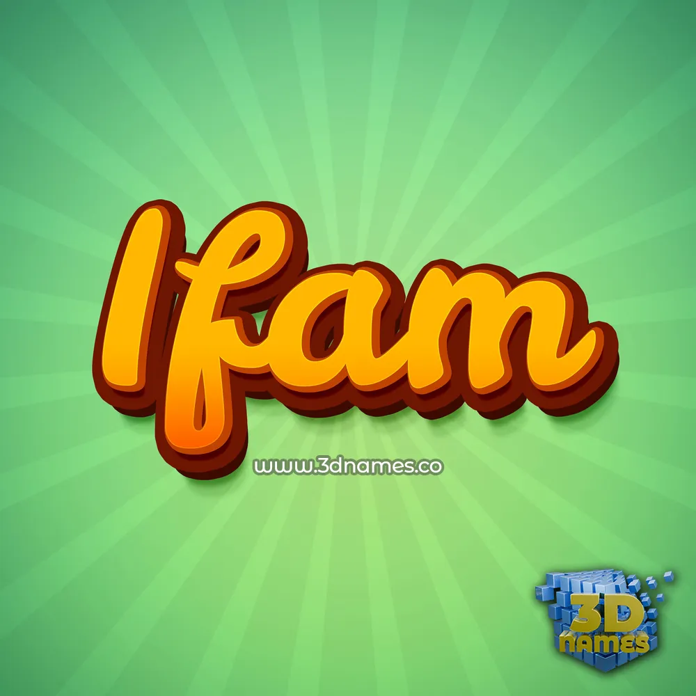 ifam in Green Rays style - 3D name wallpaper