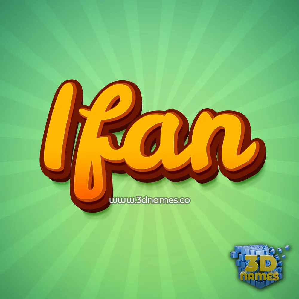 ifan in Green Rays style - 3D name wallpaper