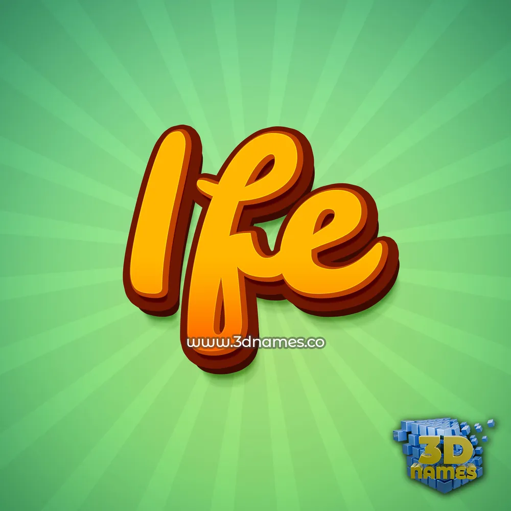 ife in Green Rays style - 3D name wallpaper