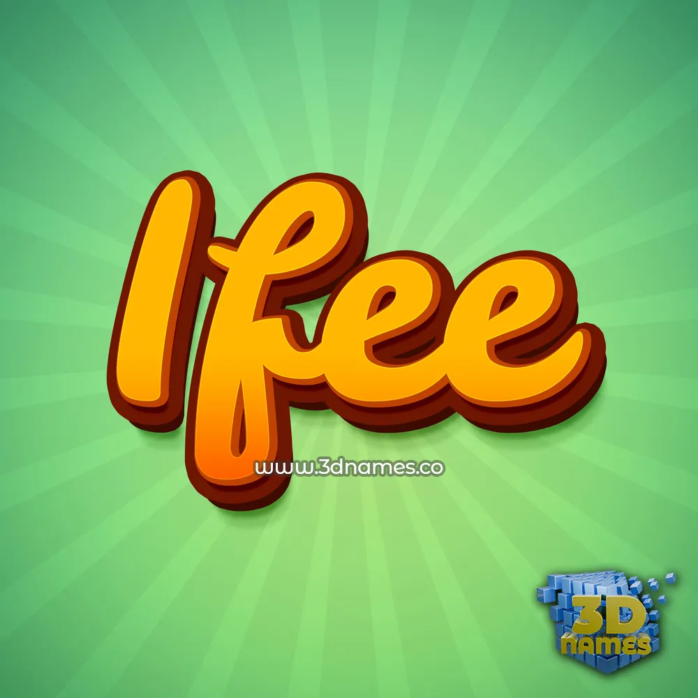 ifee in Green Rays style - 3D name wallpaper