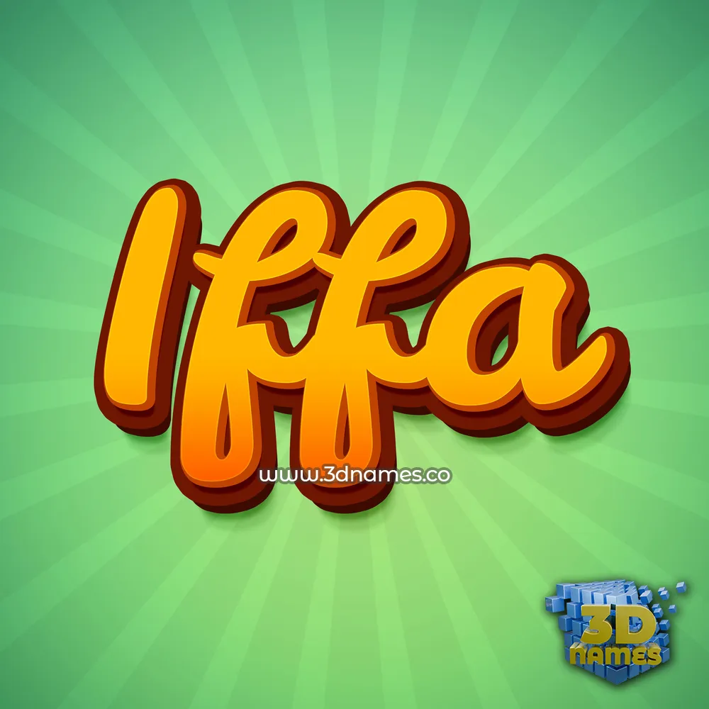 iffa in Green Rays style - 3D name wallpaper