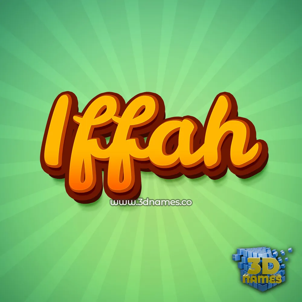 iffah in Green Rays style - 3D name wallpaper