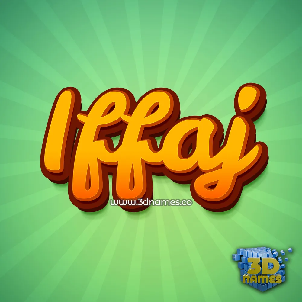 iffaj in Green Rays style - 3D name wallpaper