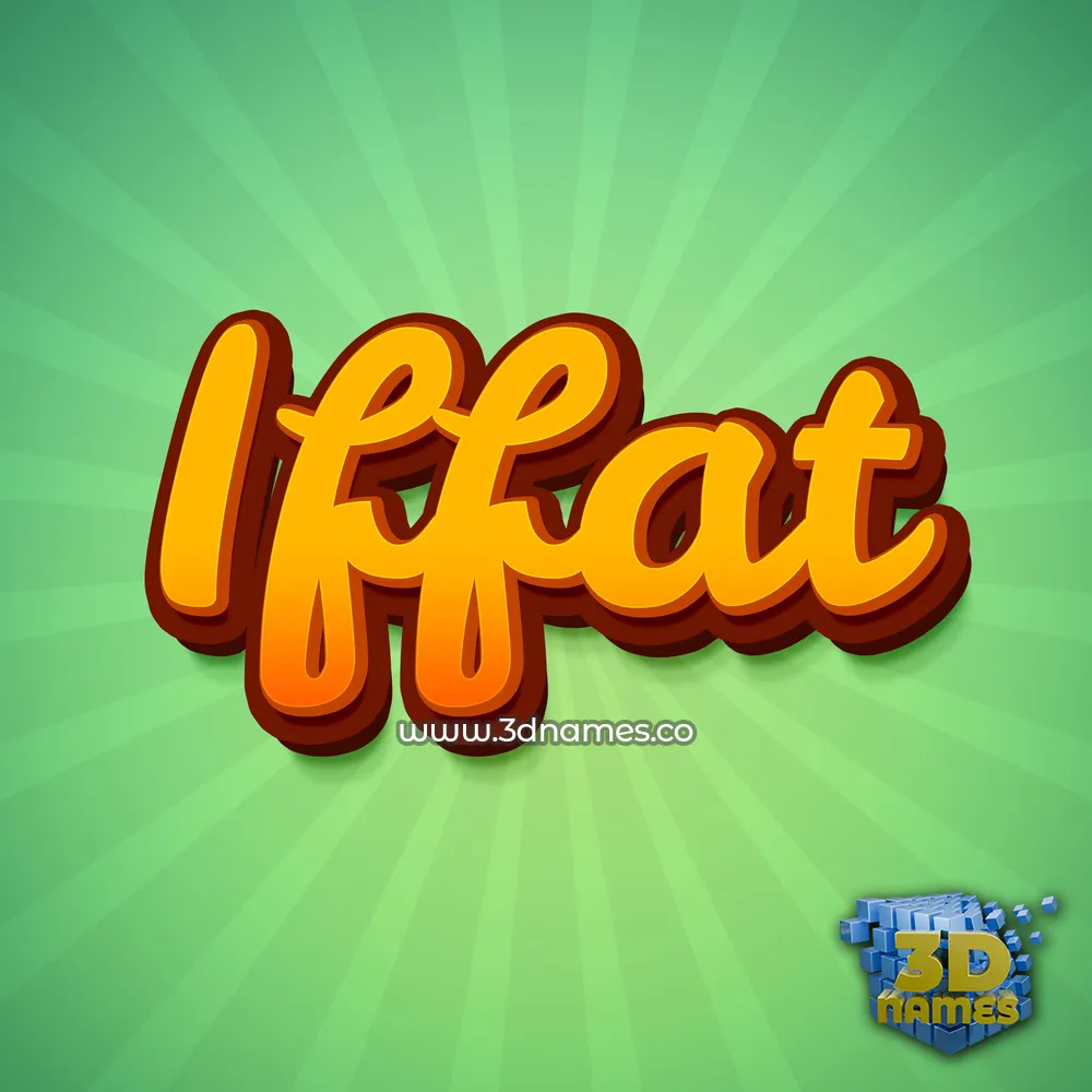 iffat in Green Rays style - 3D name wallpaper