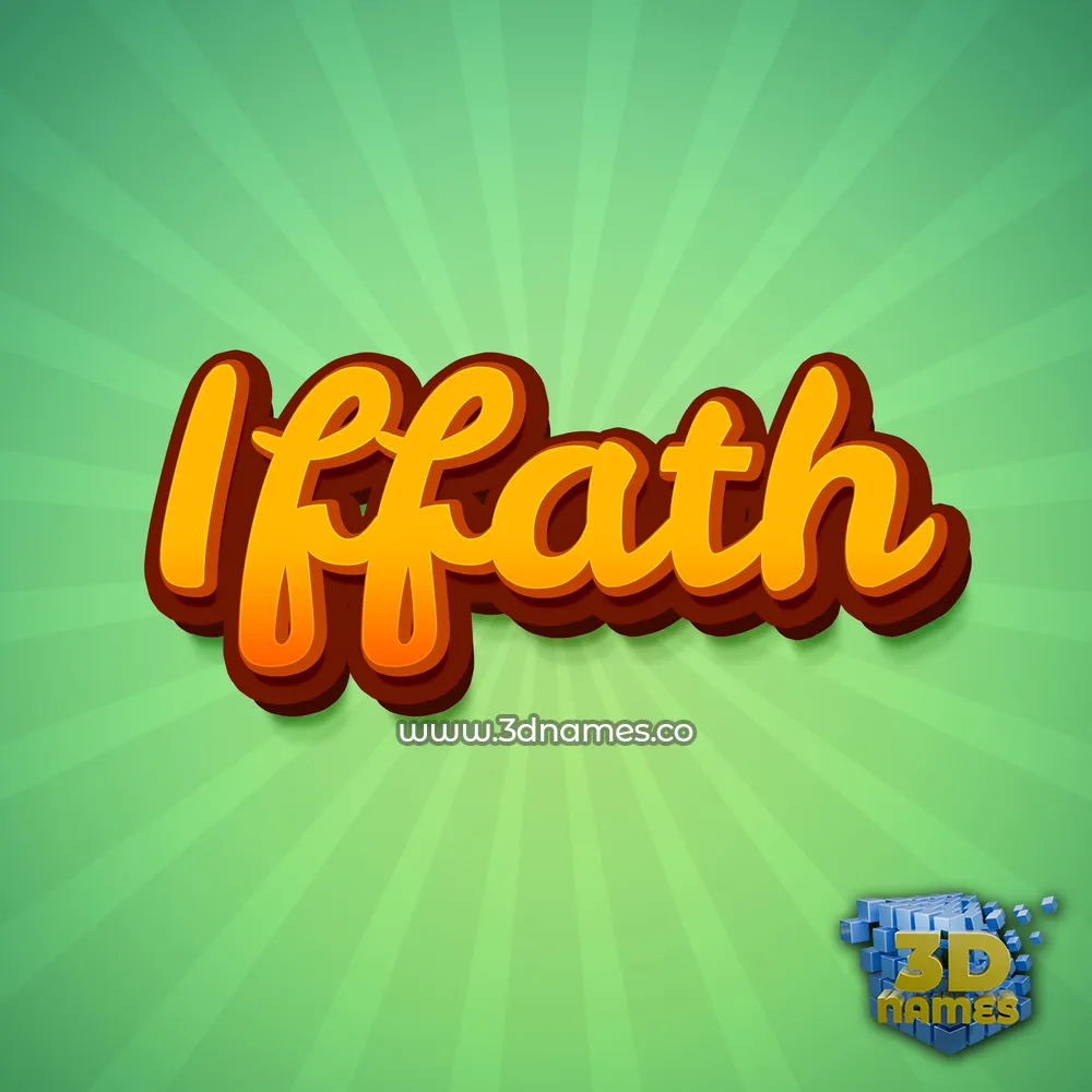iffath in Green Rays style - 3D name wallpaper