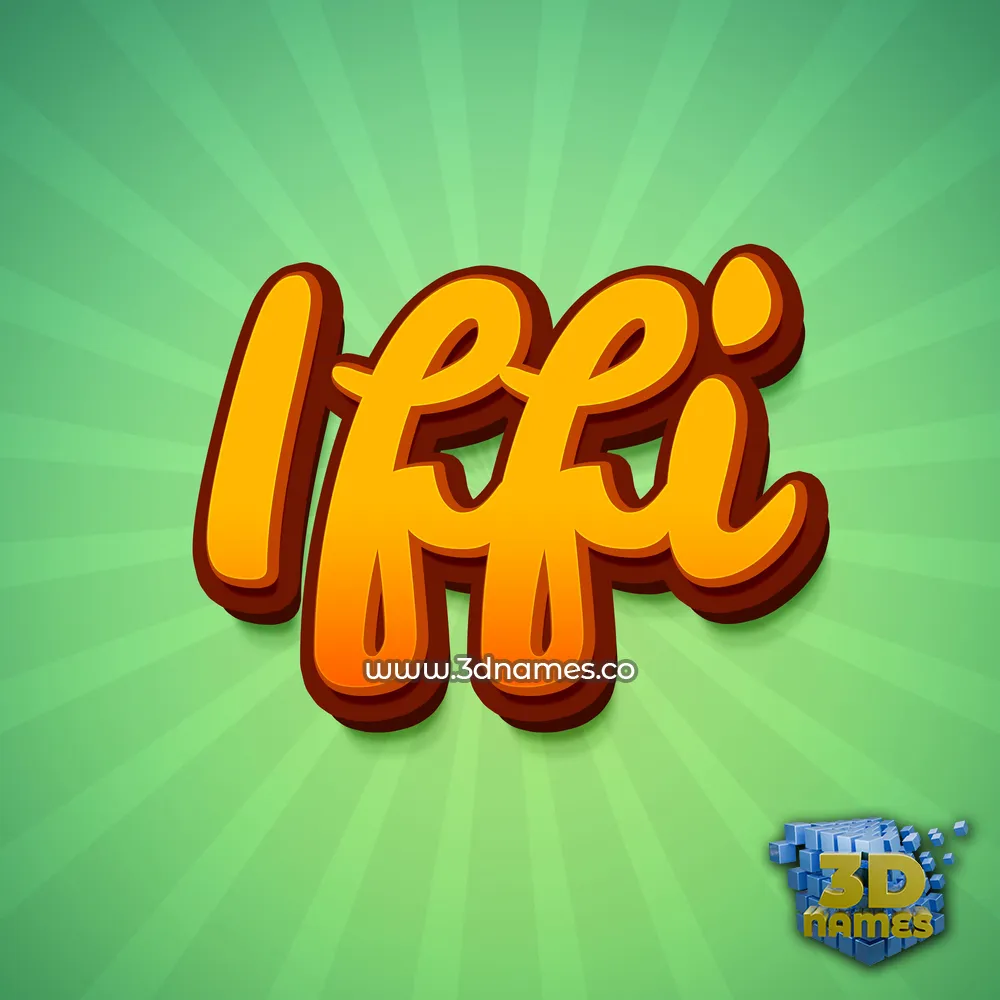 iffi in Green Rays style - 3D name wallpaper