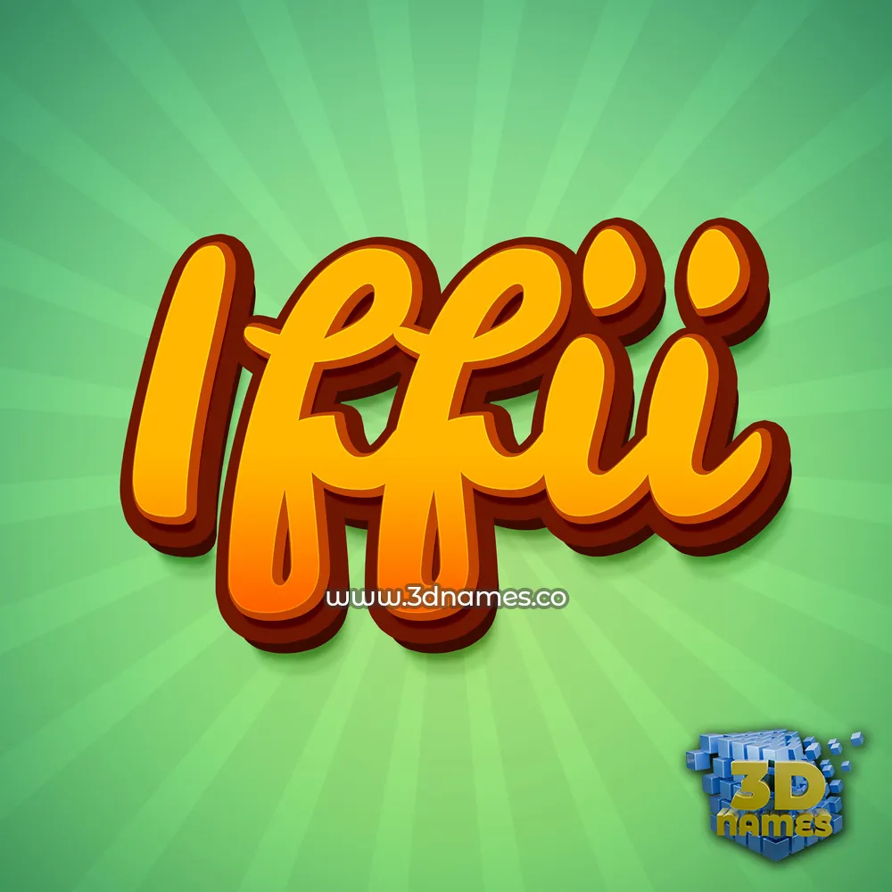 iffii in Green Rays style - 3D name wallpaper