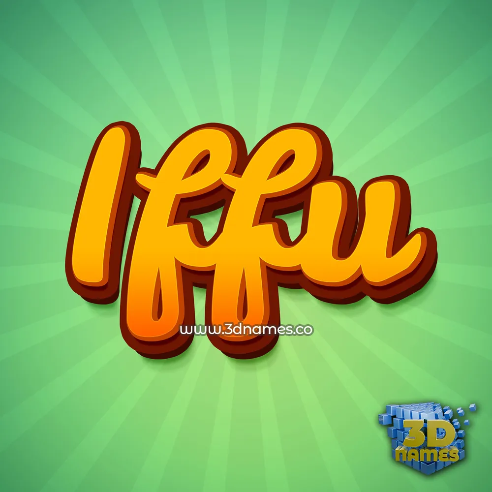 iffu in Green Rays style - 3D name wallpaper