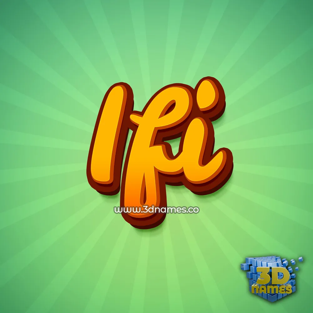 ifi in Green Rays style - 3D name wallpaper
