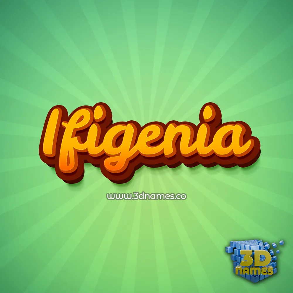 ifigenia in Green Rays style - 3D name wallpaper