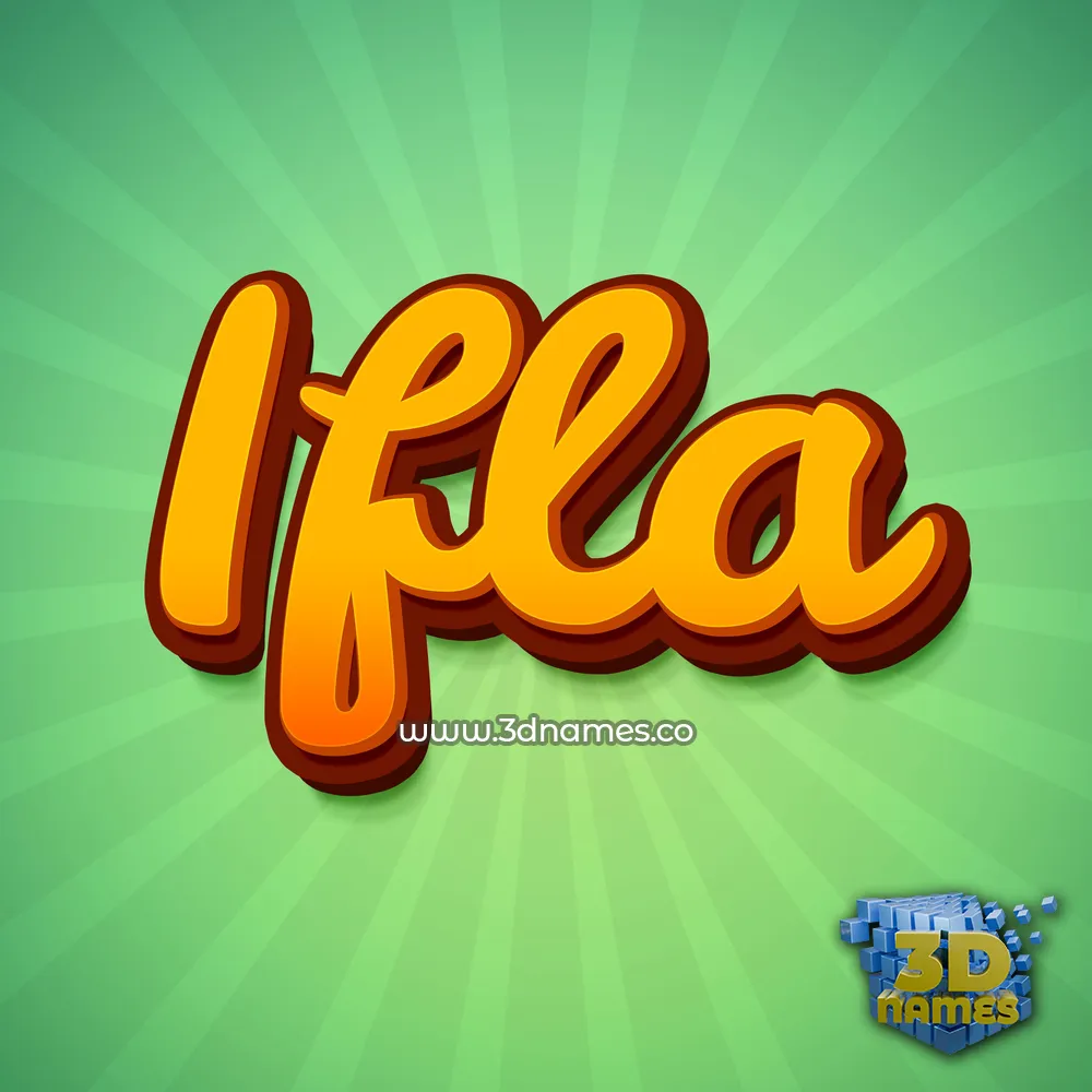ifla in Green Rays style - 3D name wallpaper