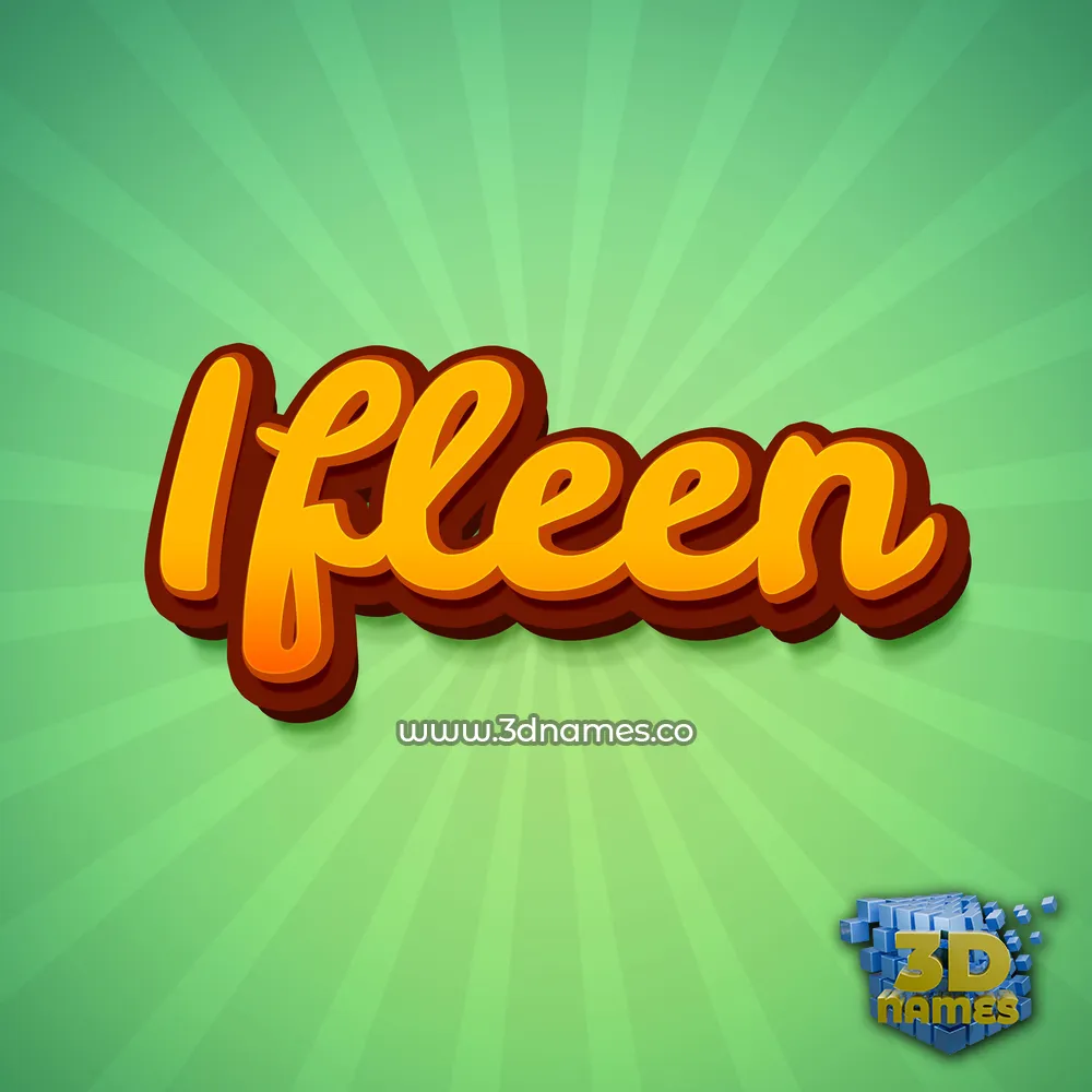 ifleen in Green Rays style - 3D name wallpaper