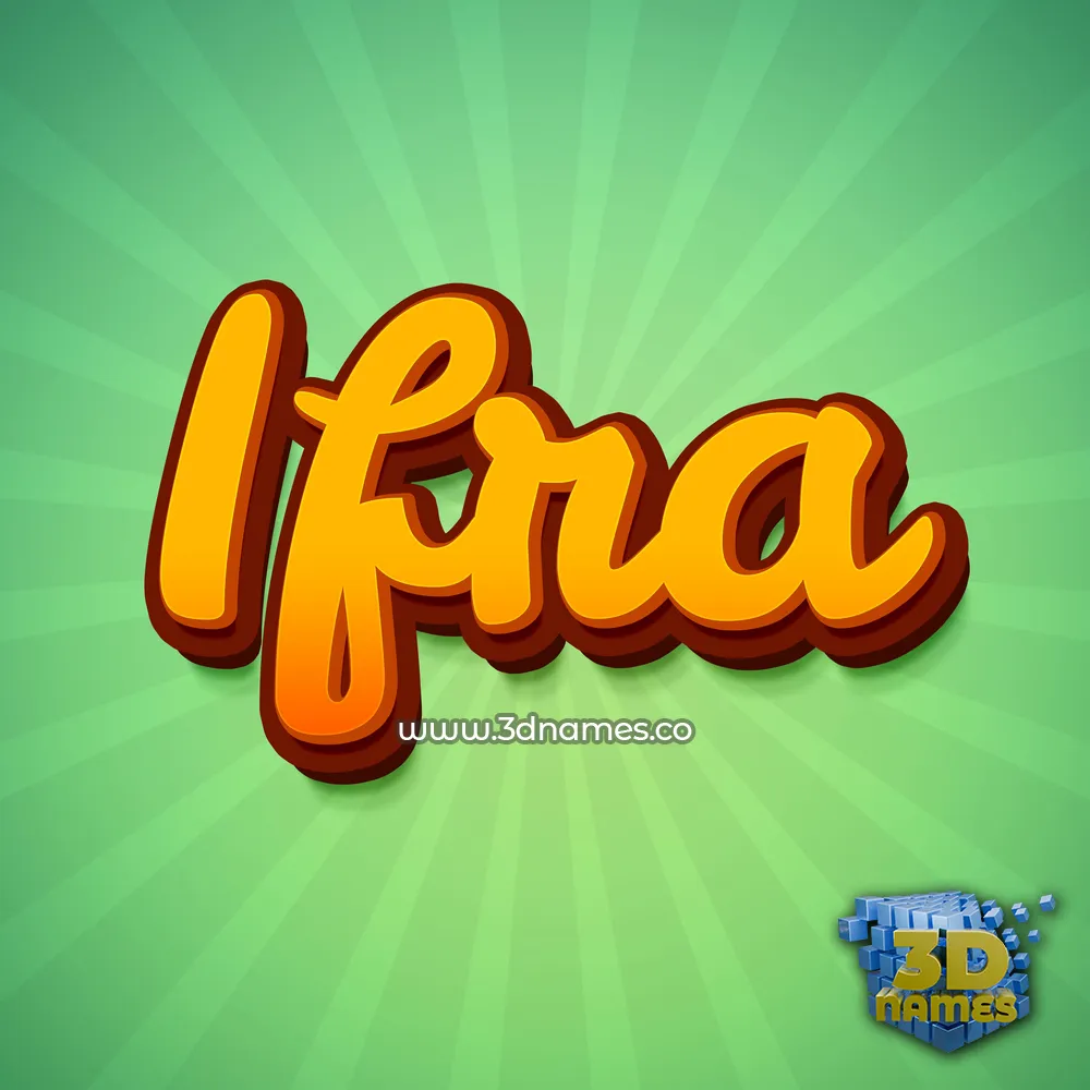 ifra in Green Rays style - 3D name wallpaper