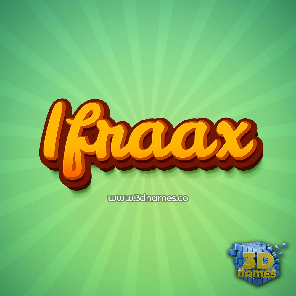 ifraax in Green Rays style - 3D name wallpaper