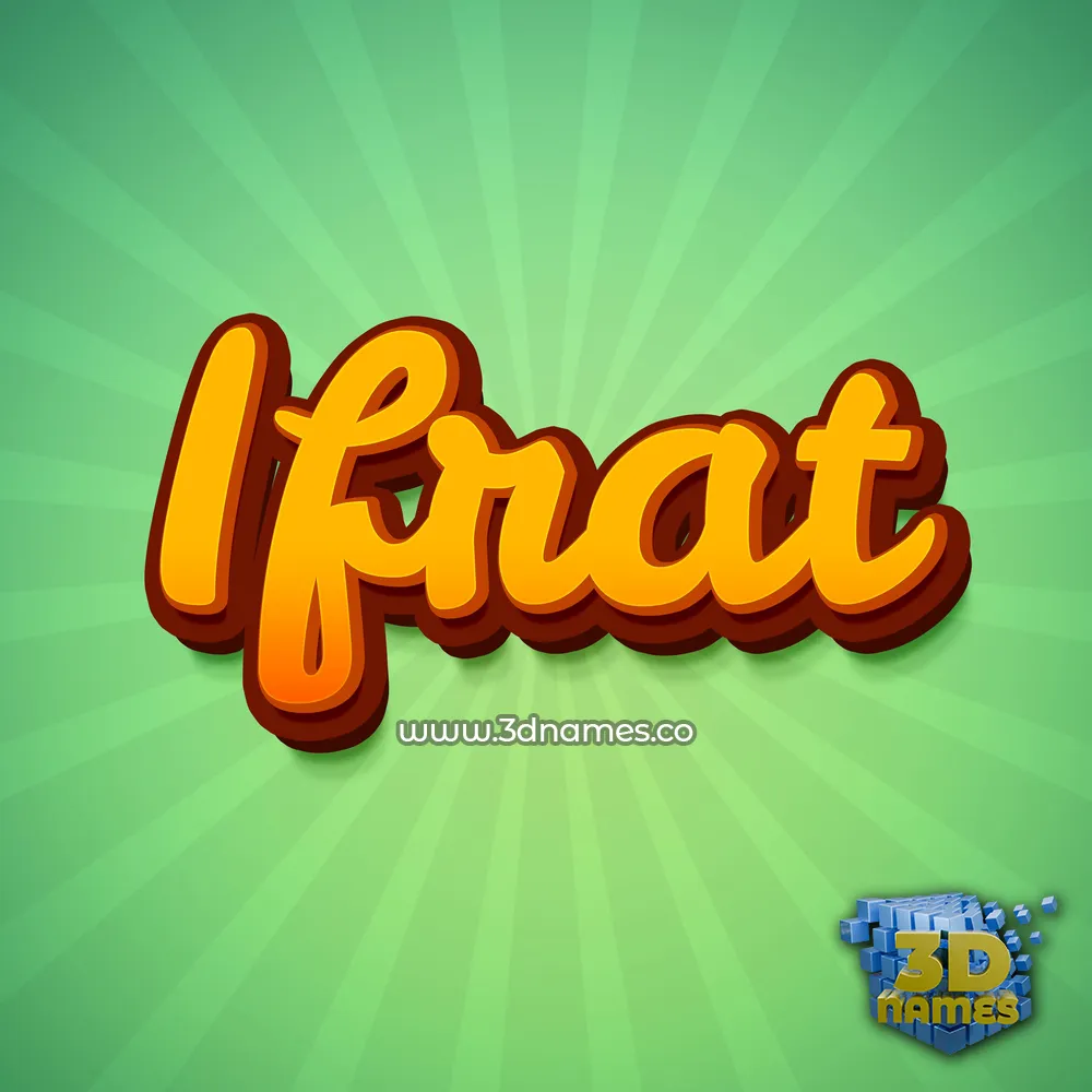 ifrat in Green Rays style - 3D name wallpaper
