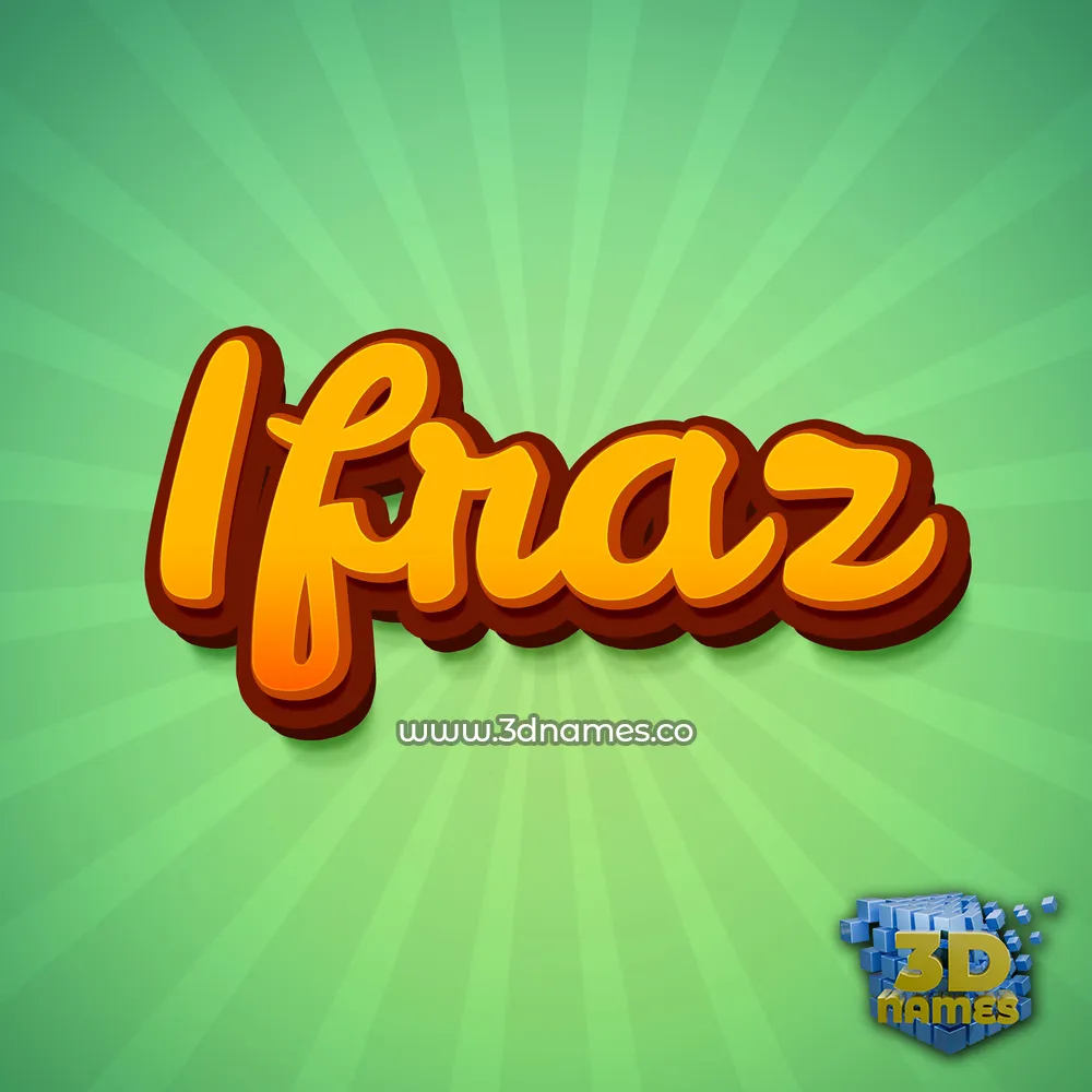 ifraz in Green Rays style - 3D name wallpaper