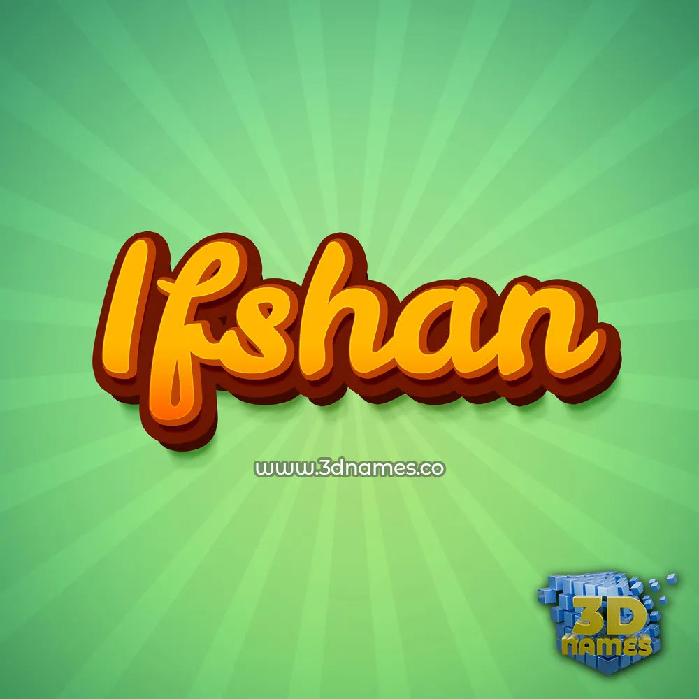 ifshan in Green Rays style - 3D name wallpaper