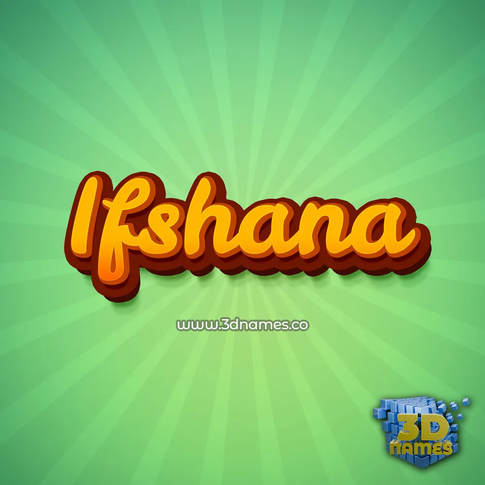 ifshana in Green Rays style - 3D name wallpaper
