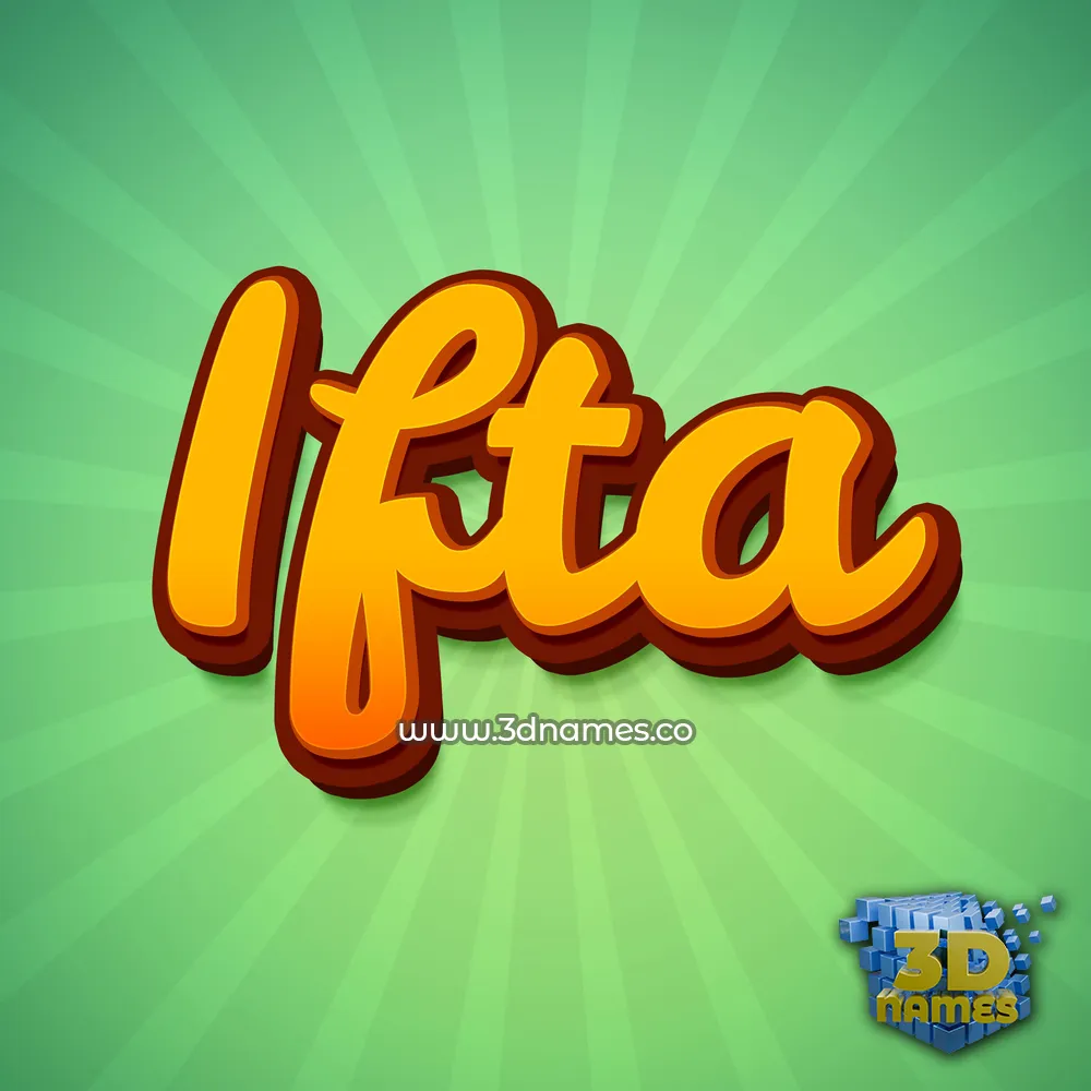 ifta in Green Rays style - 3D name wallpaper