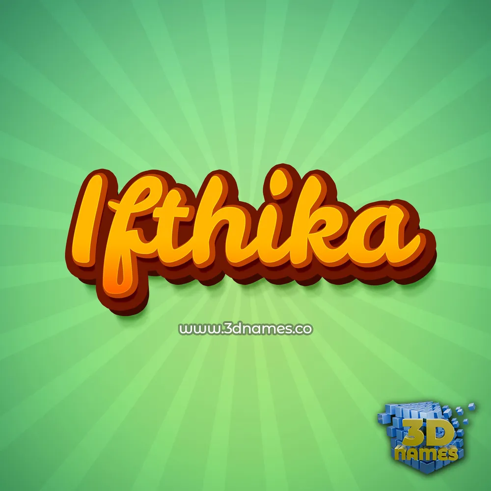 ifthika in Green Rays style - 3D name wallpaper
