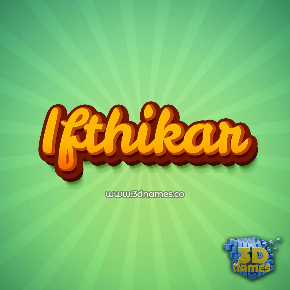 ifthikar in Green Rays style - 3D name wallpaper