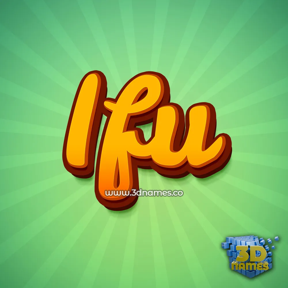 ifu in Green Rays style - 3D name wallpaper