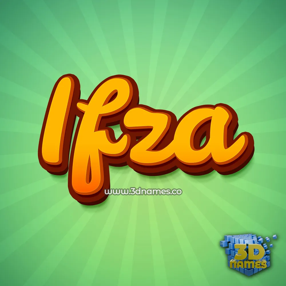 ifza in Green Rays style - 3D name wallpaper