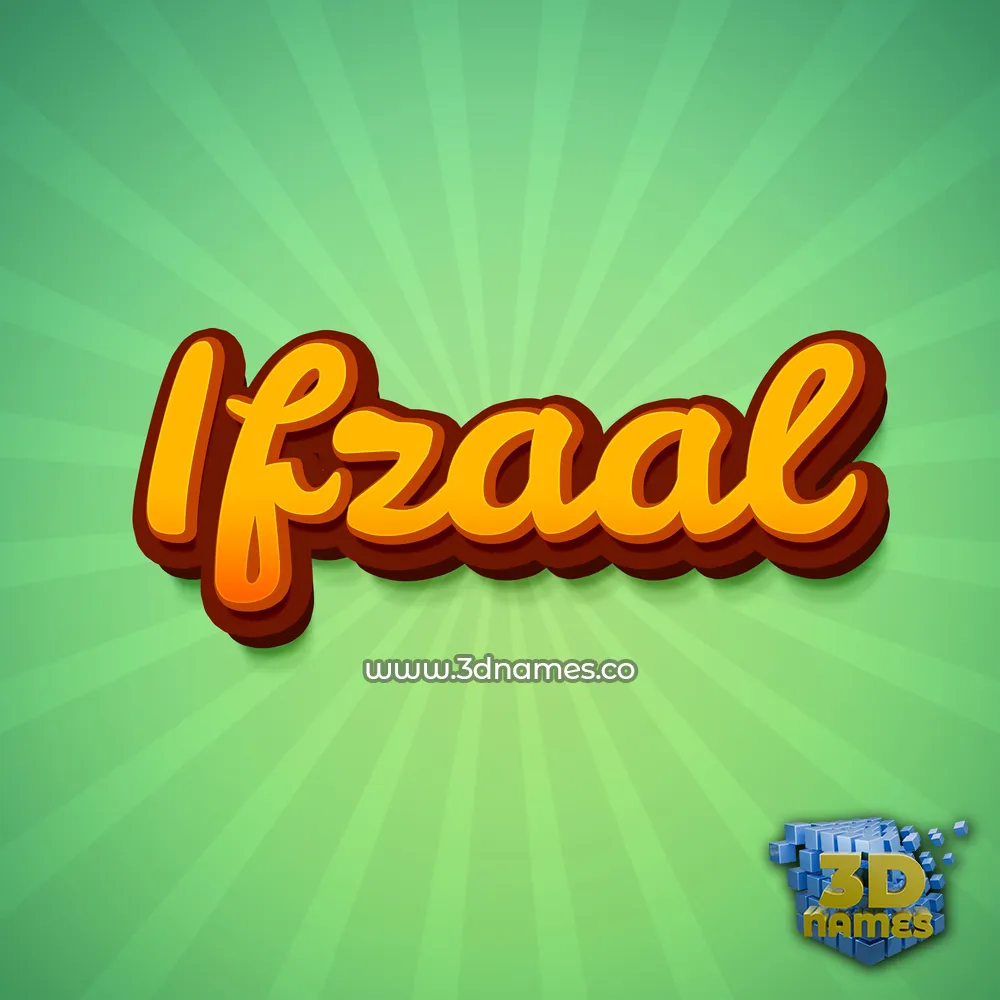 ifzaal in Green Rays style - 3D name wallpaper