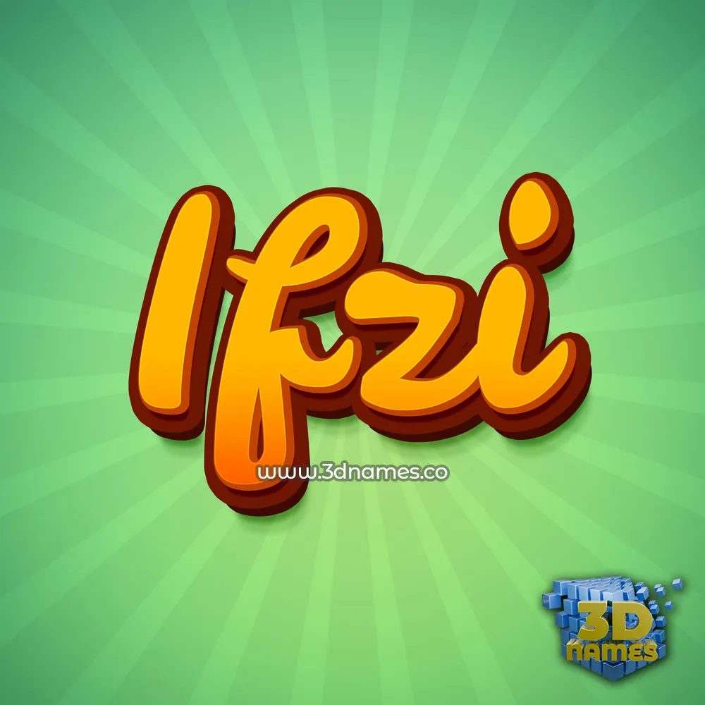 ifzi in Green Rays style - 3D name wallpaper
