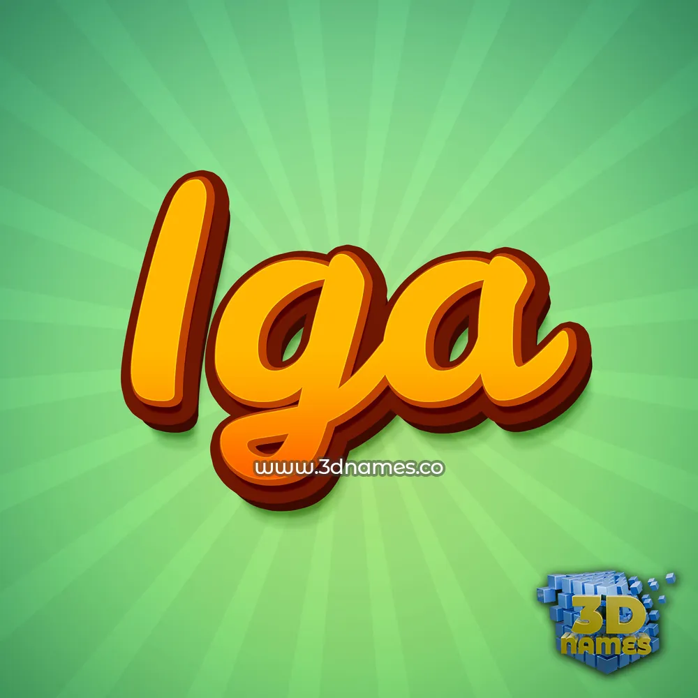iga in Green Rays style - 3D name wallpaper