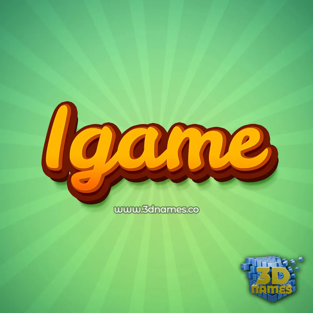 igame in Green Rays style - 3D name wallpaper