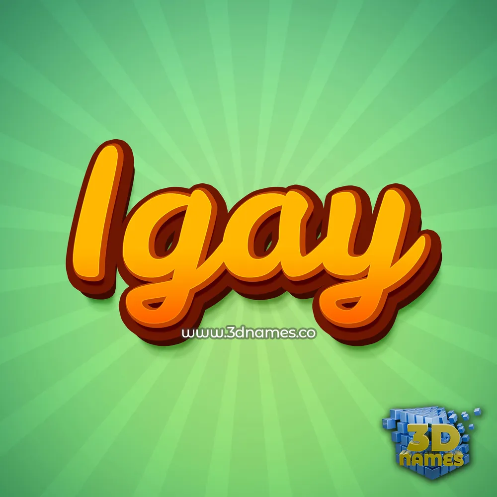 igay in Green Rays style - 3D name wallpaper