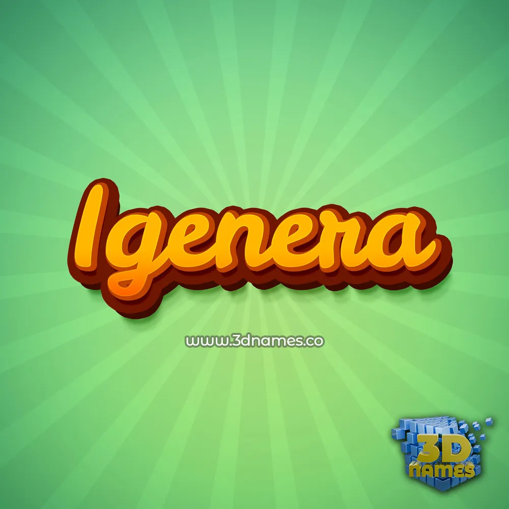 igenera in Green Rays style - 3D name wallpaper