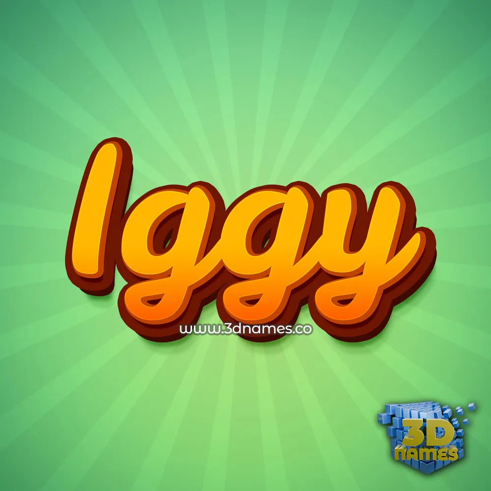 iggy in Green Rays style - 3D name wallpaper