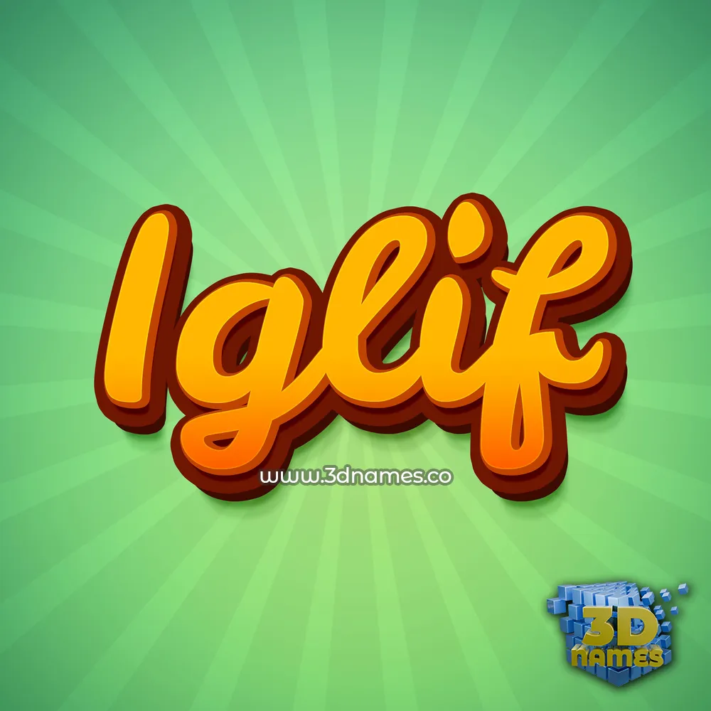 iglif in Green Rays style - 3D name wallpaper