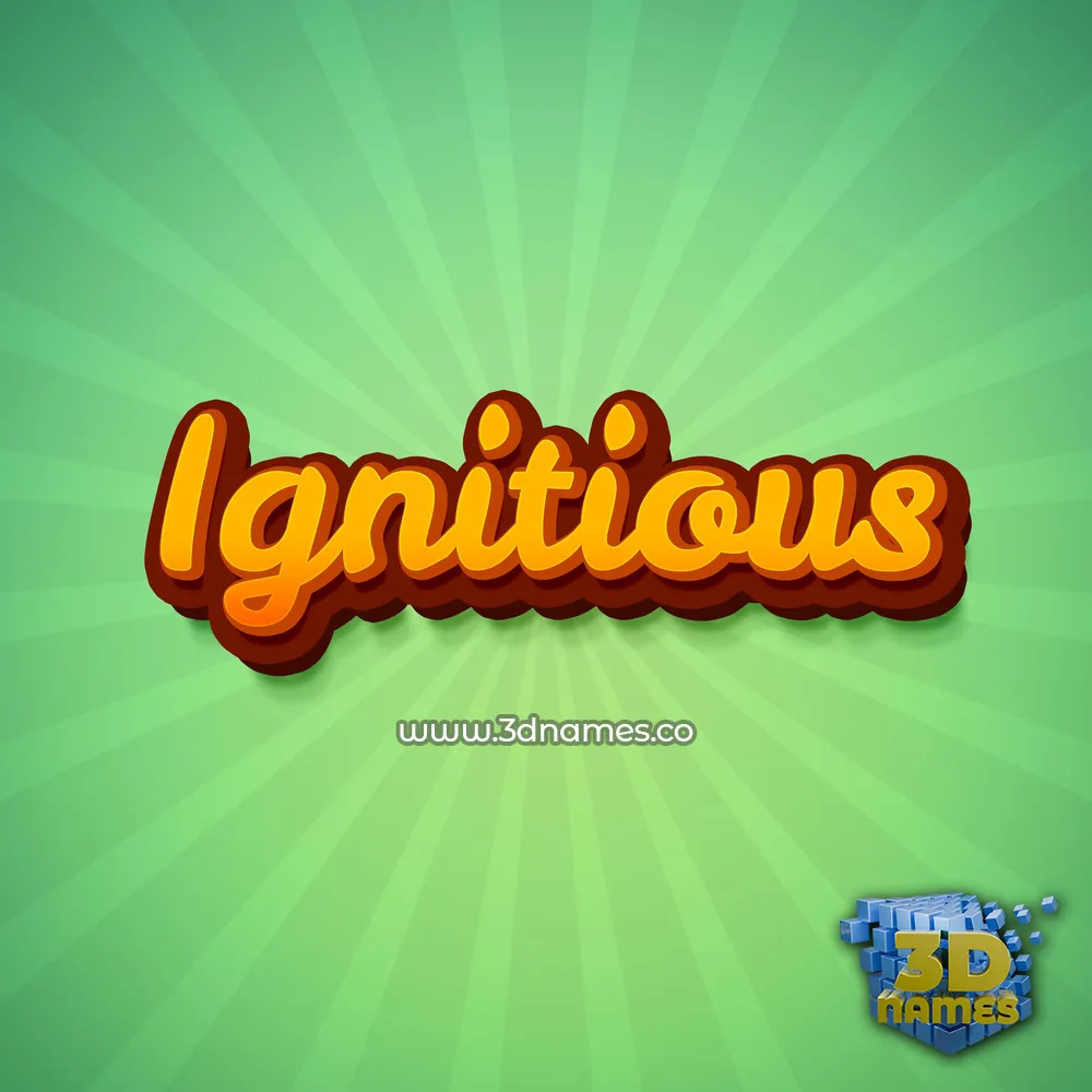 ignitious in Green Rays style - 3D name wallpaper