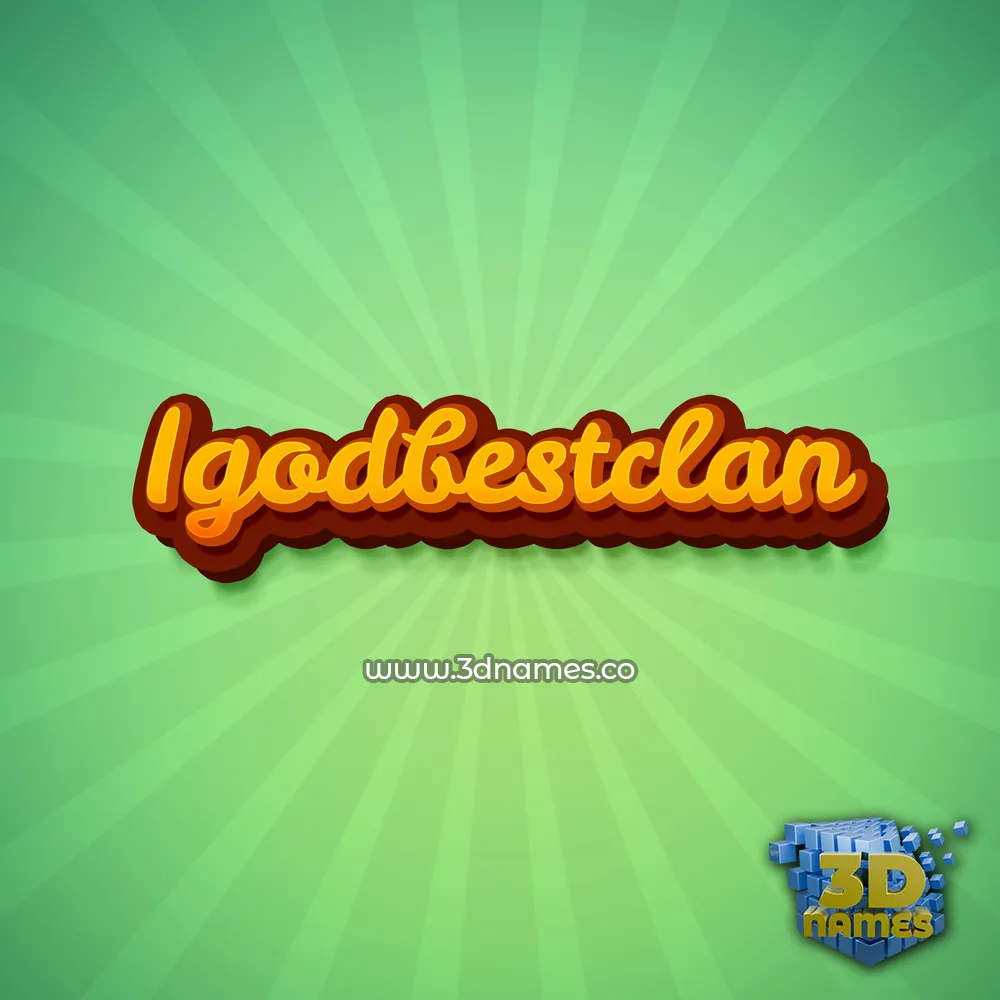 igodbestclan in Green Rays style - 3D name wallpaper