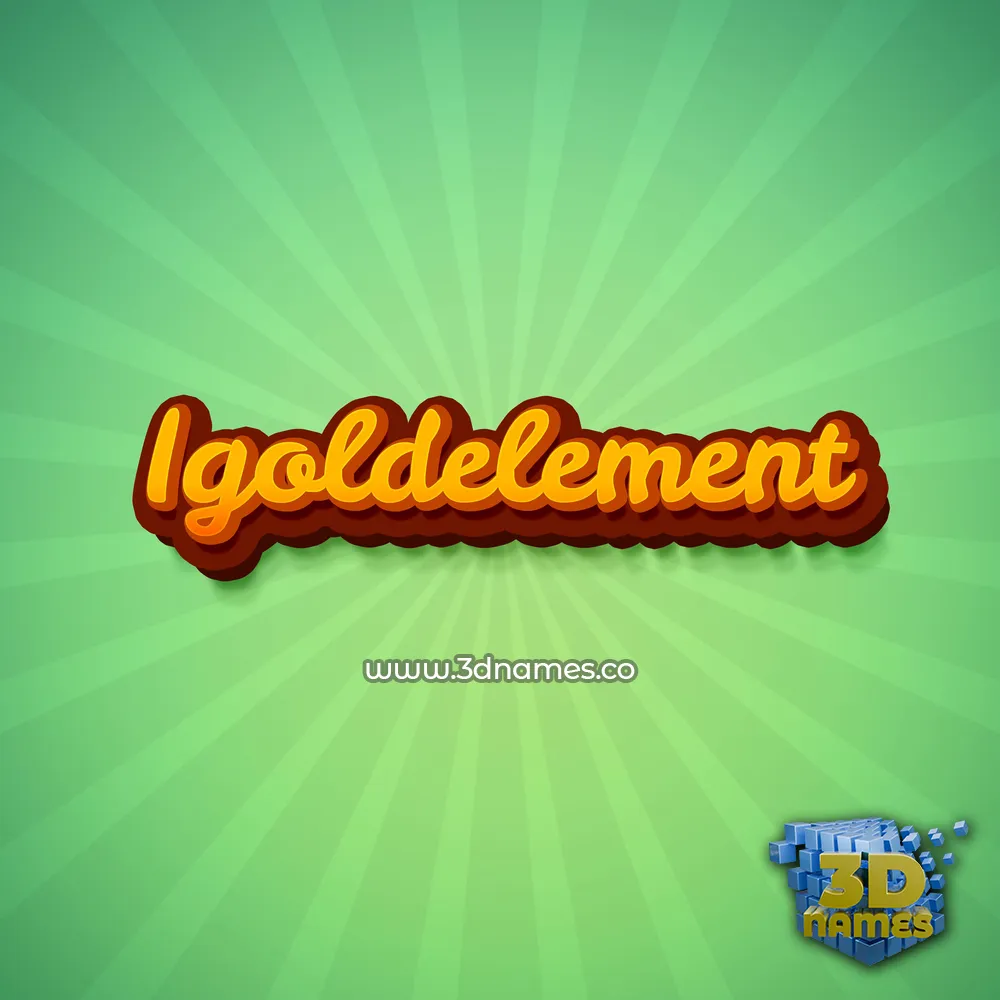 igoldelement in Green Rays style - 3D name wallpaper