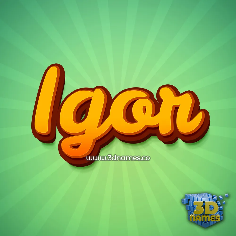 igor in Green Rays style - 3D name wallpaper