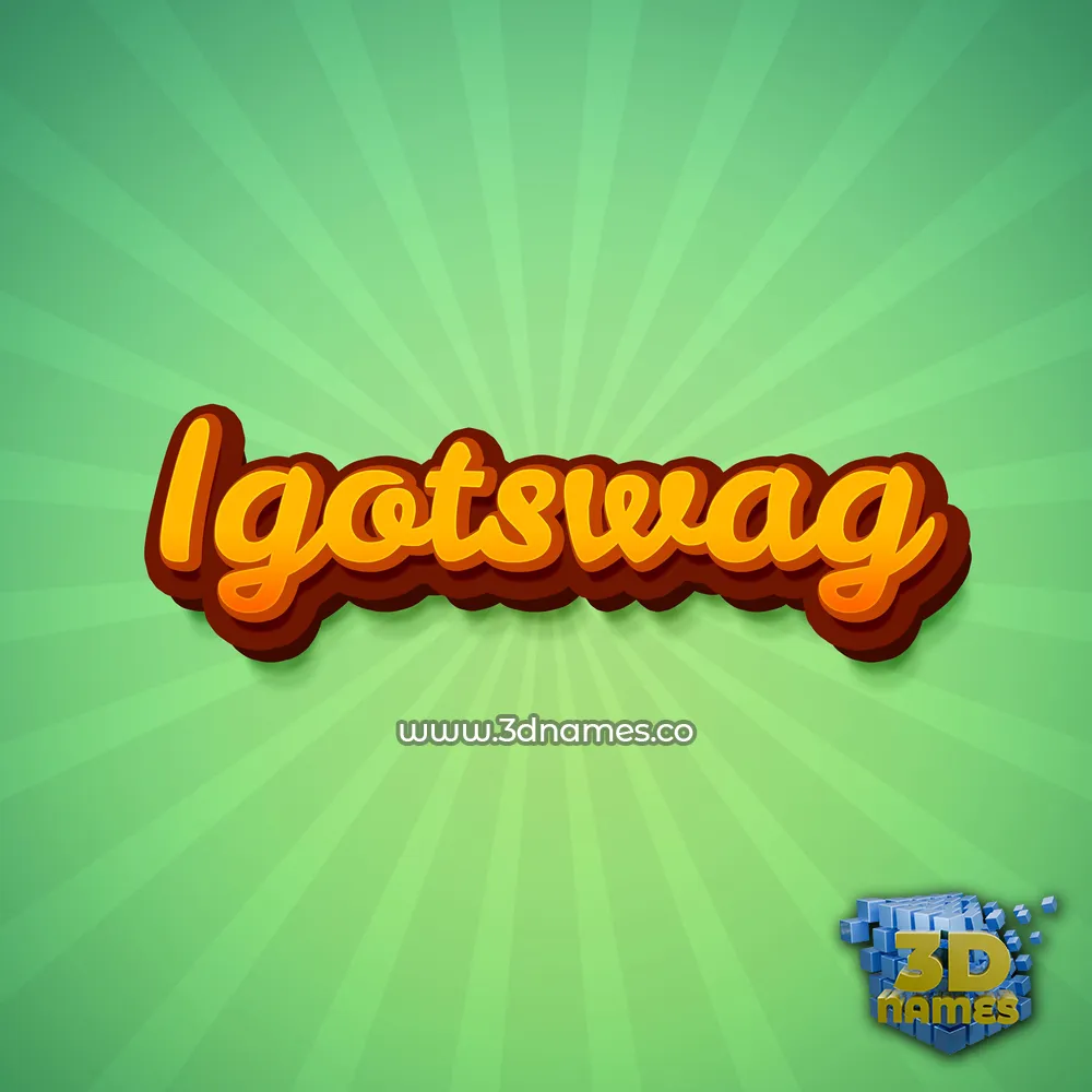 igotswag in Green Rays style - 3D name wallpaper