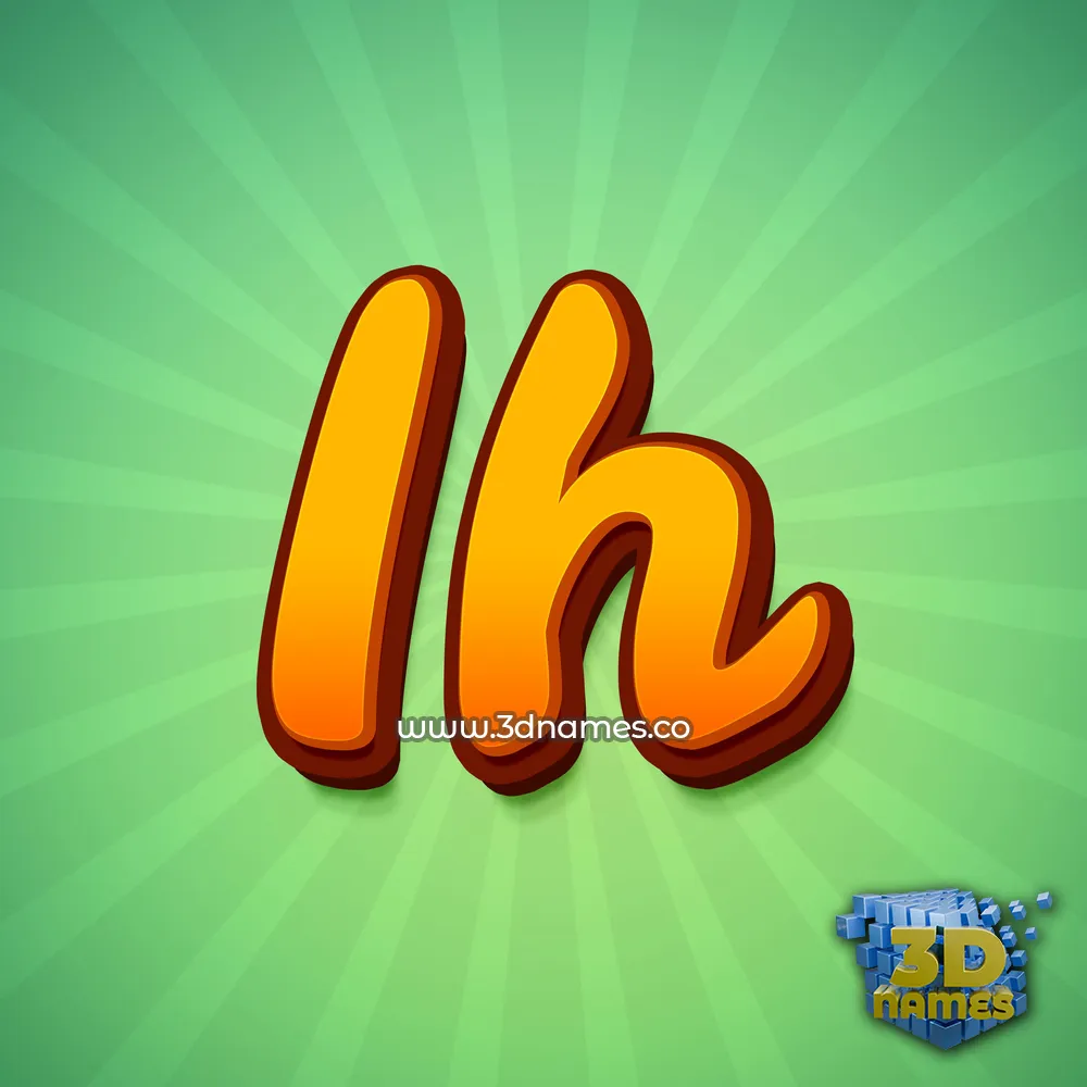 ih in Green Rays style - 3D name wallpaper